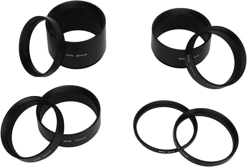 Estink Focal Length Extension Tube Kit, 8 PCS Aluminum Alloy M48X0.75 Astronomical Extension Tube Kit 3 5 7 10 12 15 20 30mm Extending Ring for Astronomical Telescope Photography - Image 5